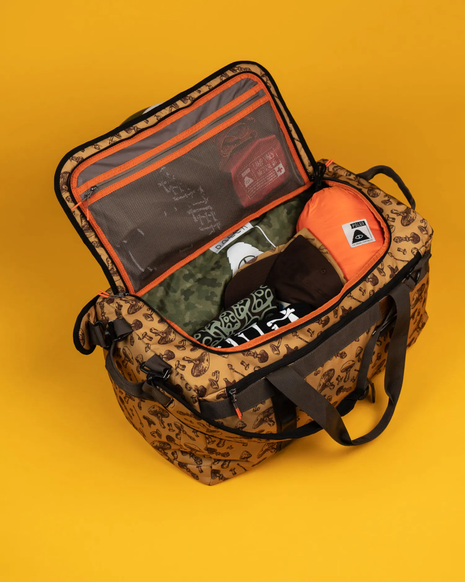 Poler Bags>Elevated Duffel Bag Goomer Brown