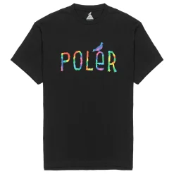 Poler Tee Shirts>Furry Pigeon Tee Staple Black