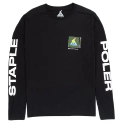Poler Long Sleeve Tees>Globo Pigeon Longsleeve Staple Black