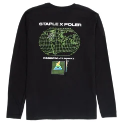 Poler Long Sleeve Tees>Globo Pigeon Longsleeve Staple Black
